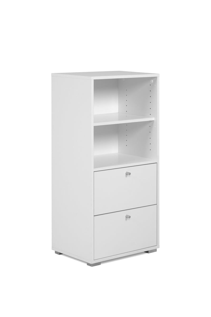 Aparador de Cocina Blanco con 2 Cajones y 1 Entrepaño Estructura de Madera Industrial