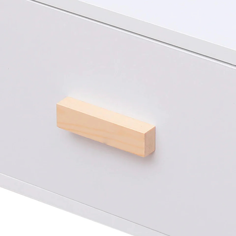 Buró Infantil Color Blanco y  Madera con 1 Cajón Hecho de Madera Maciza y MDF