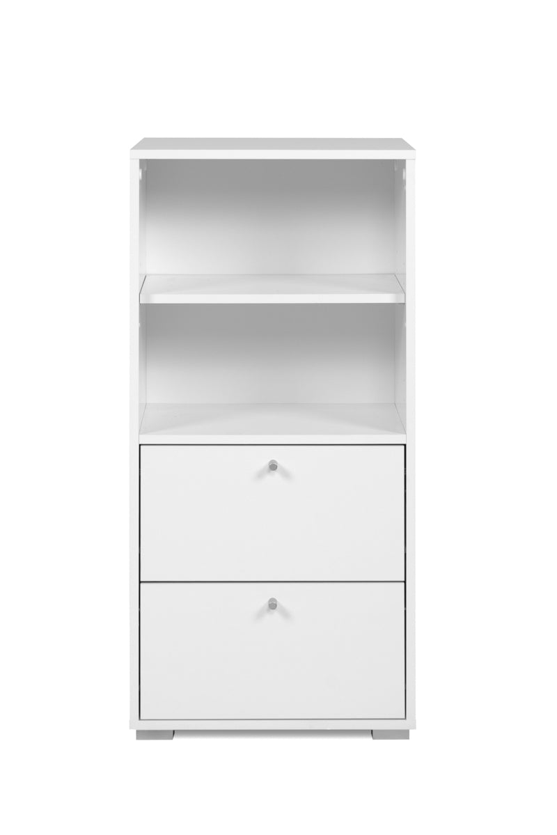 Aparador de Cocina Blanco con 2 Cajones y 1 Entrepaño Estructura de Madera Industrial