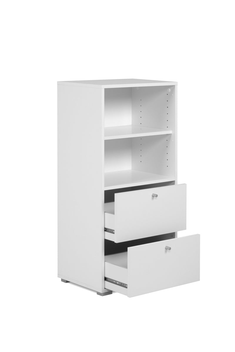 Aparador de Cocina Blanco con 2 Cajones y 1 Entrepaño Estructura de Madera Industrial