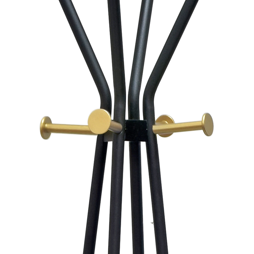 Perchero de Metal Negro con Dorado (Alto: 167cm)