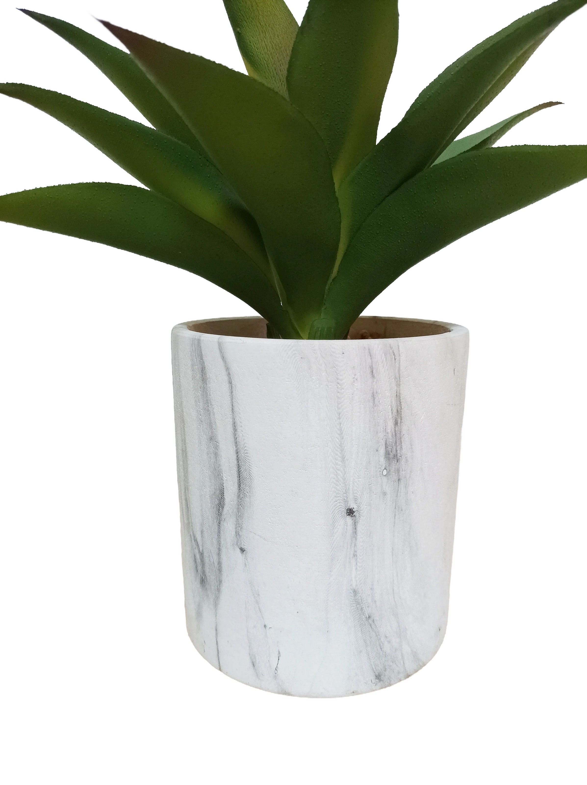 Planta Decorativa Agave Verde con Maceta Efecto Mármol