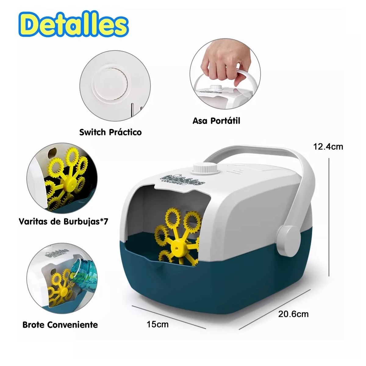Máquina De Burbujas Automática Portátil Para Niños De Fiesta