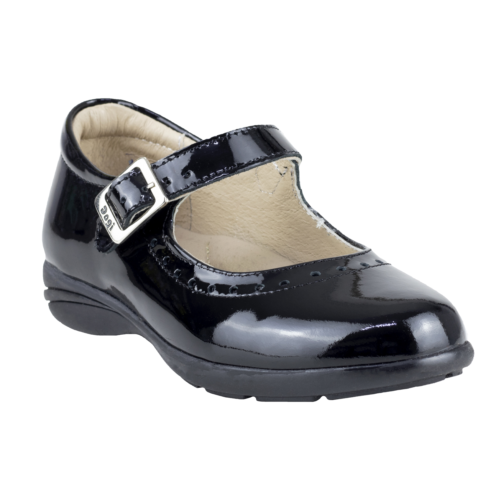 Zapato Escolar Charol Negro Piel Dogi De Niña E2519 18-21,5