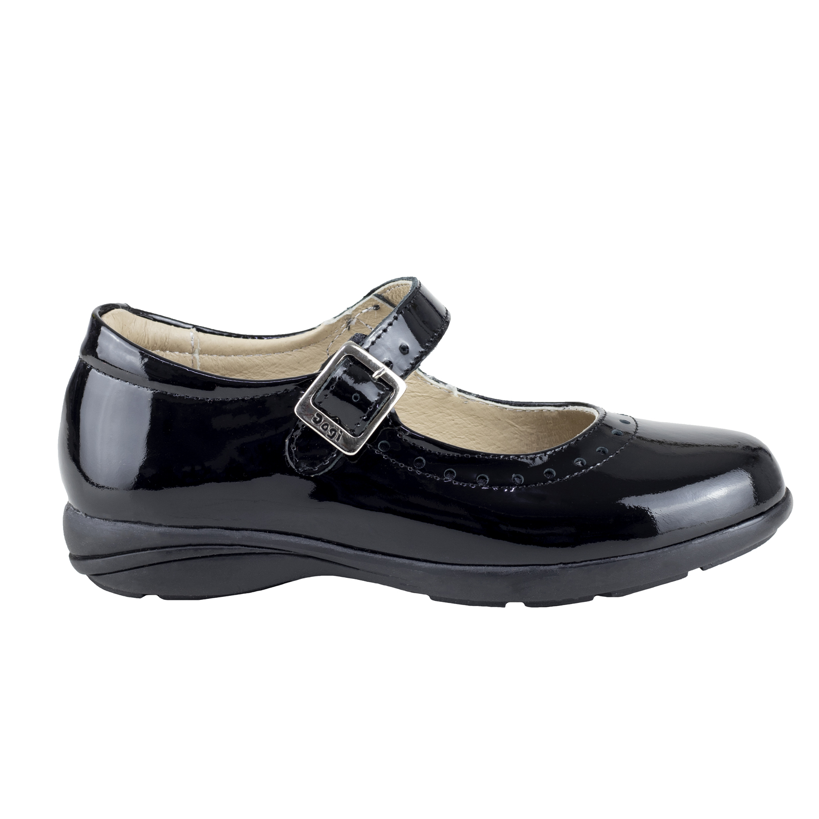 Zapato Escolar Charol Negro Piel Dogi De Niña E2519 18-21,5