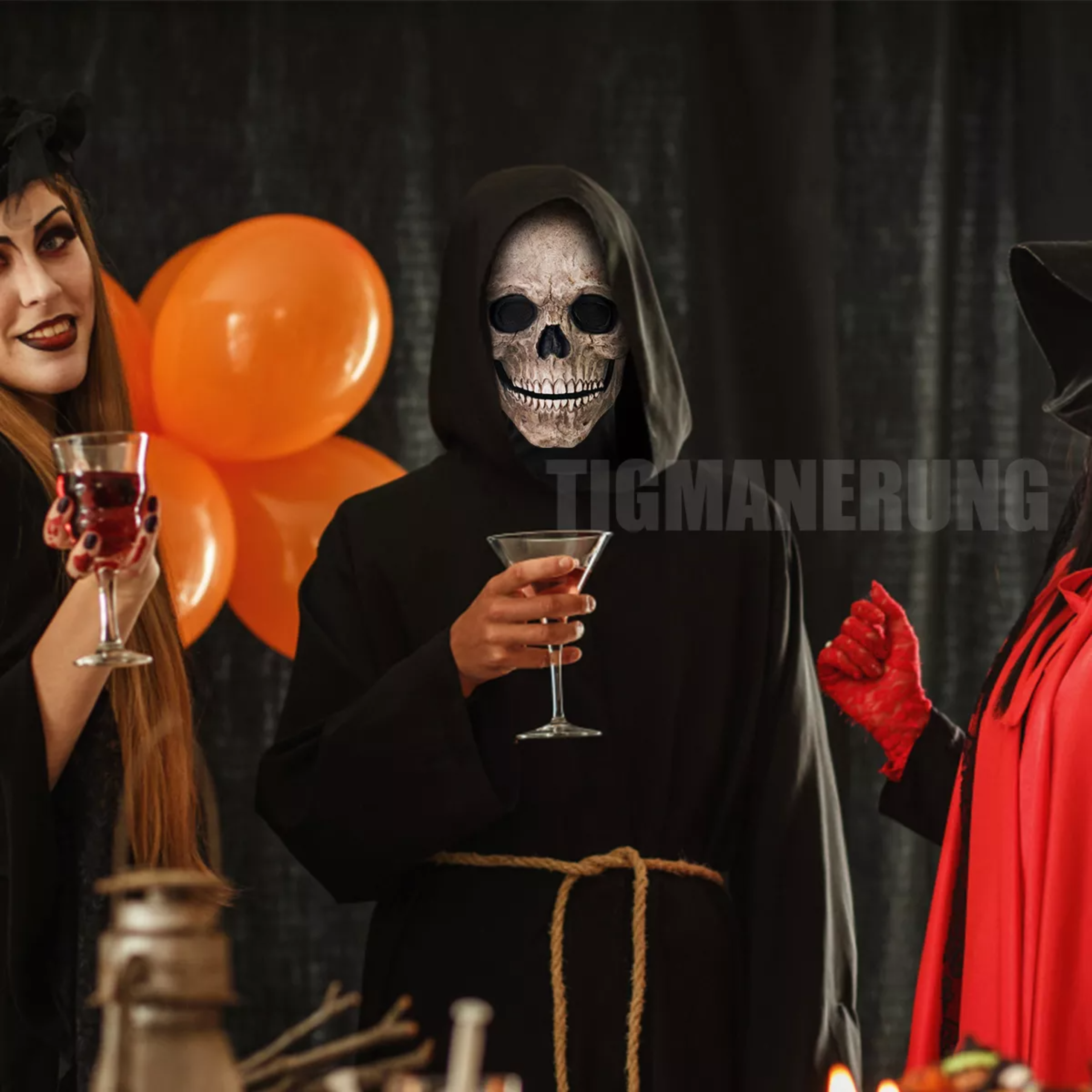 Máscara Calavera Cosplay Disfraz Halloween Fiestas+capuchas