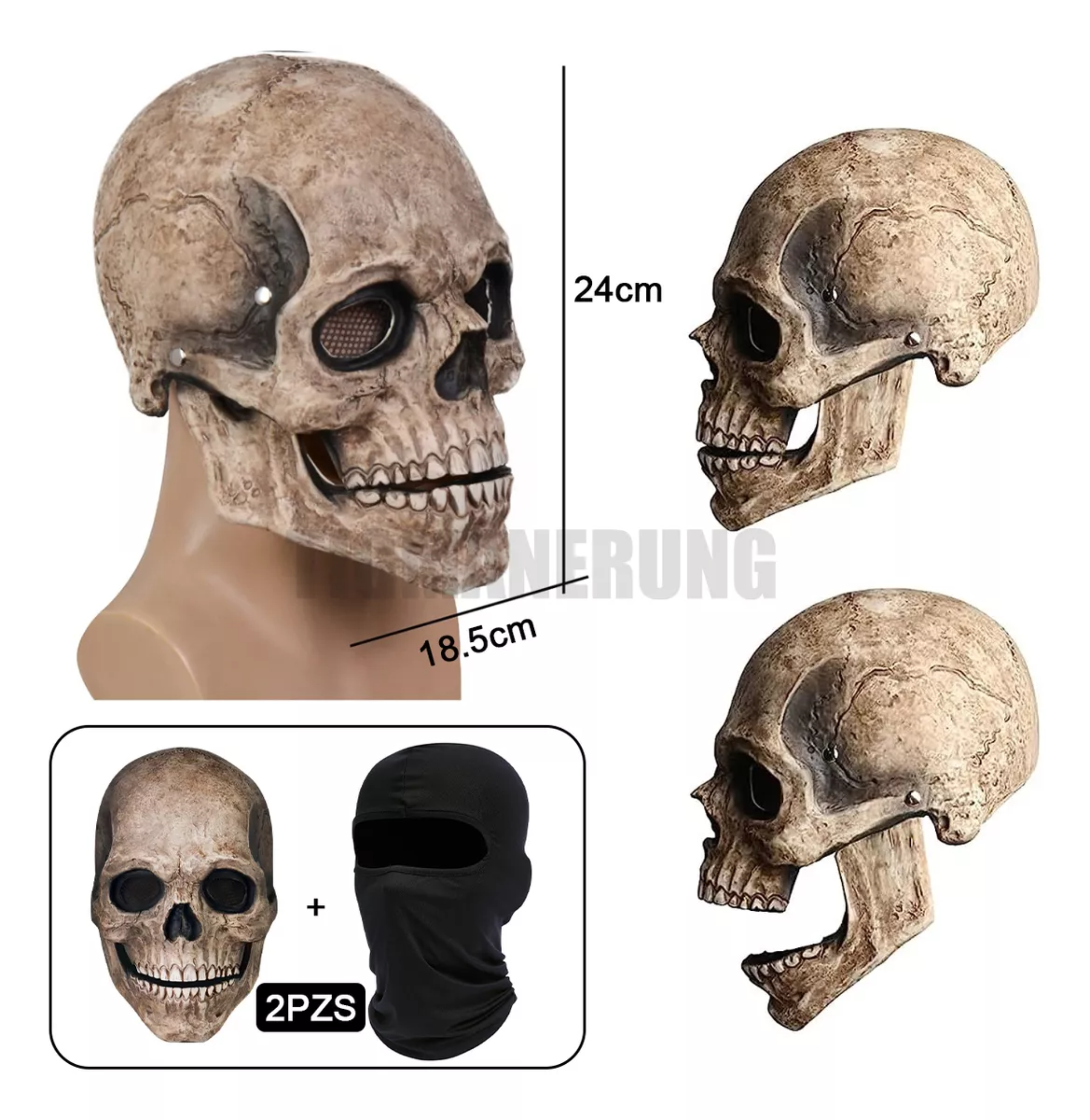 Máscara Calavera Cosplay Disfraz Halloween Fiestas+capuchas
