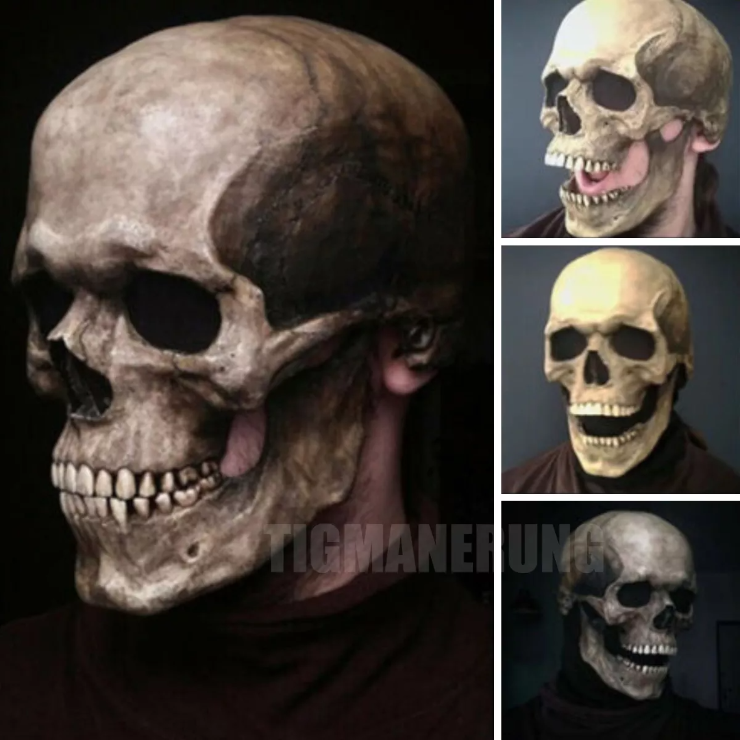 Máscara Calavera Cosplay Disfraz Halloween Fiestas+capuchas