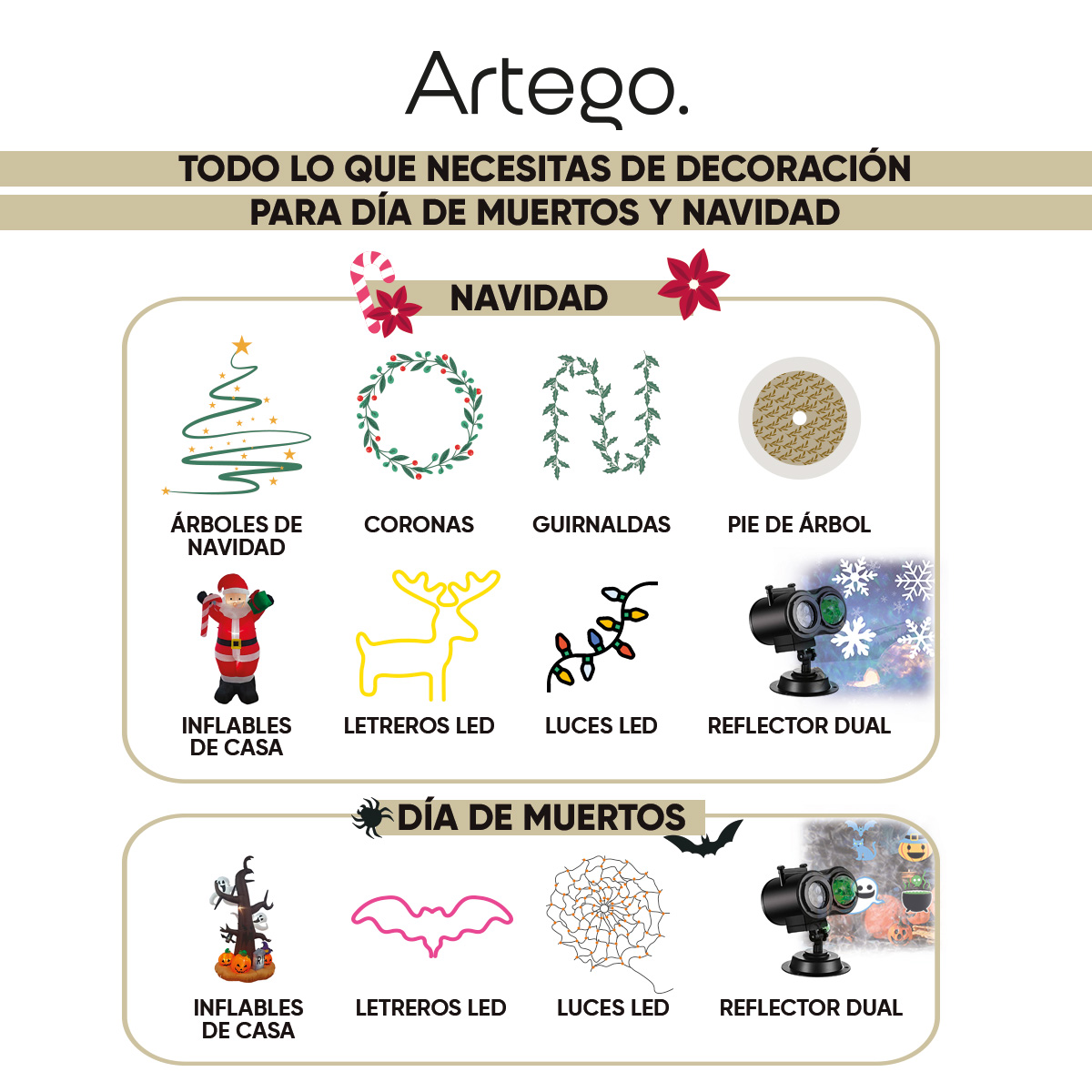 Luces serie 100 led interior exterior Decoración Halloween eventos bodas LED string lights con temporizador Artego.