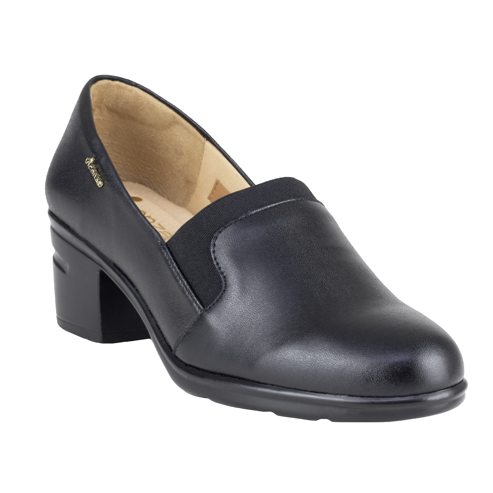 Zapato Con Tacón Mujer Loafer Vicenza 24104 Negro Piel Ovina