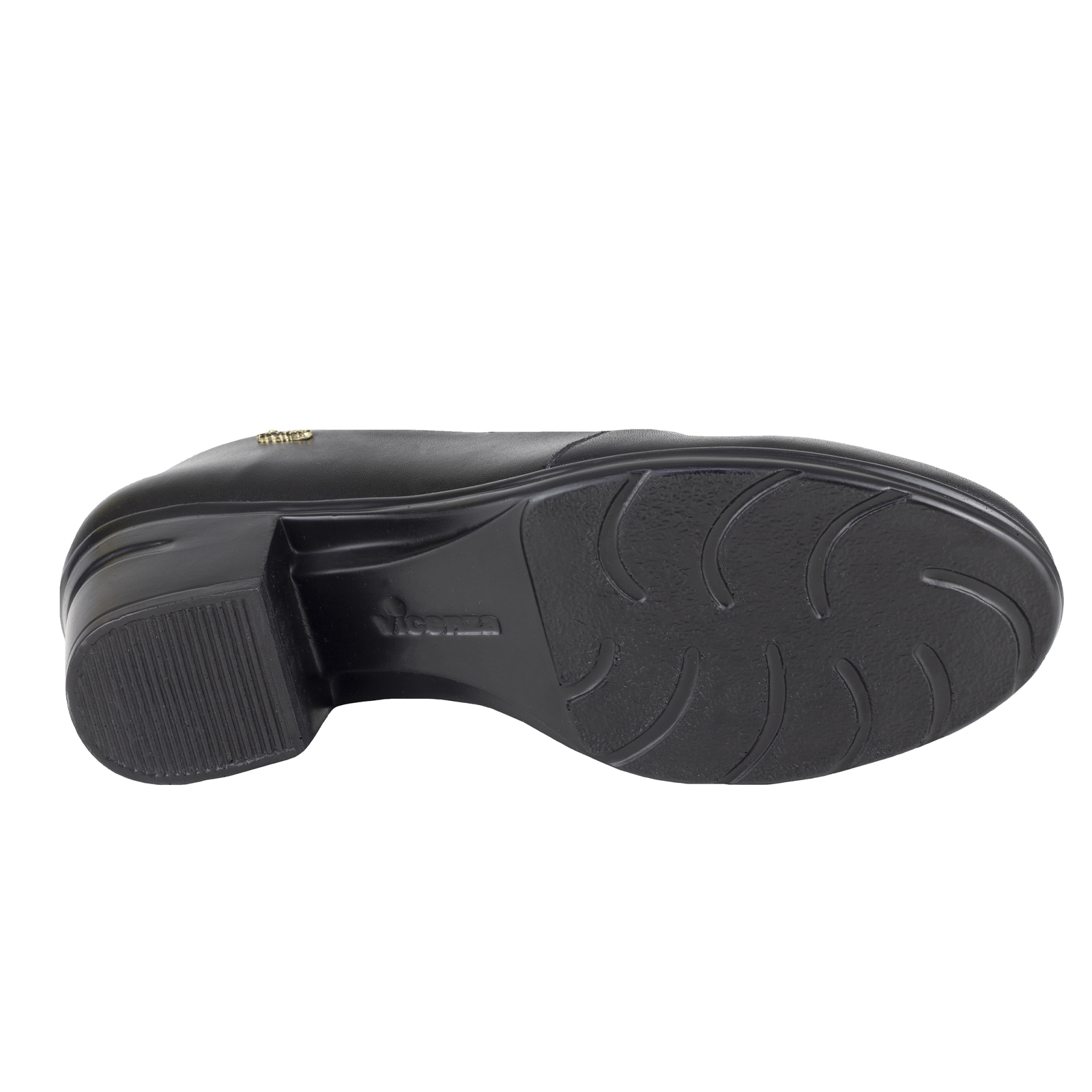 Zapato Con Tacón Mujer Loafer Vicenza 24104 Negro Piel Ovina