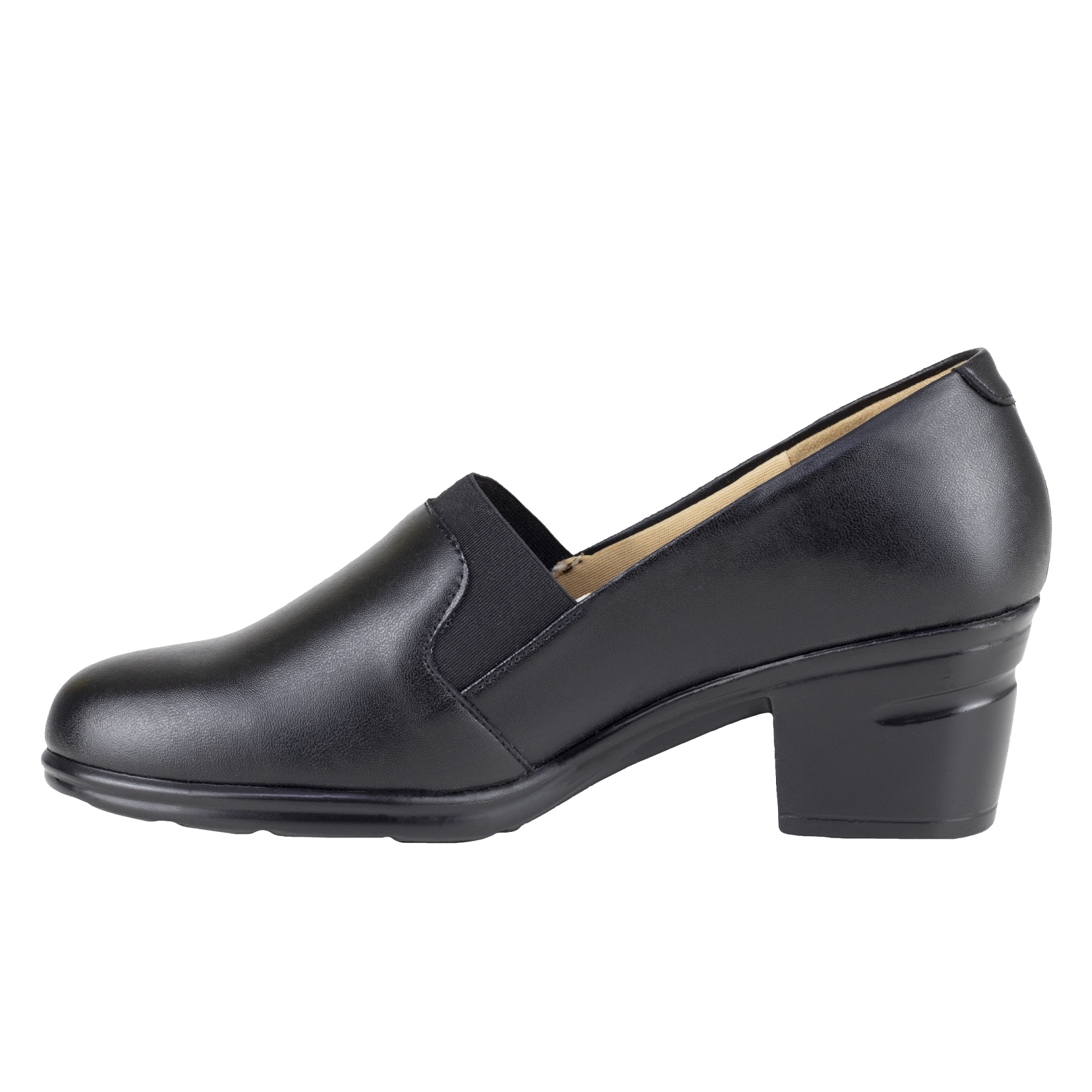 Zapato Con Tacón Mujer Loafer Vicenza 24104 Negro Piel Ovina