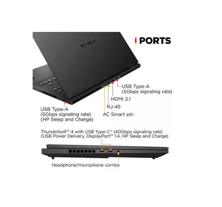 Laptop Hp Gaming 16WF0083DX Pantalla 16.1" FHD Procesador Intel Core i9-13900H 16 Gb Ram 1 Tb Ssd, Tarjeta Gráfica Rtx4060 Windows 11 Color Negro