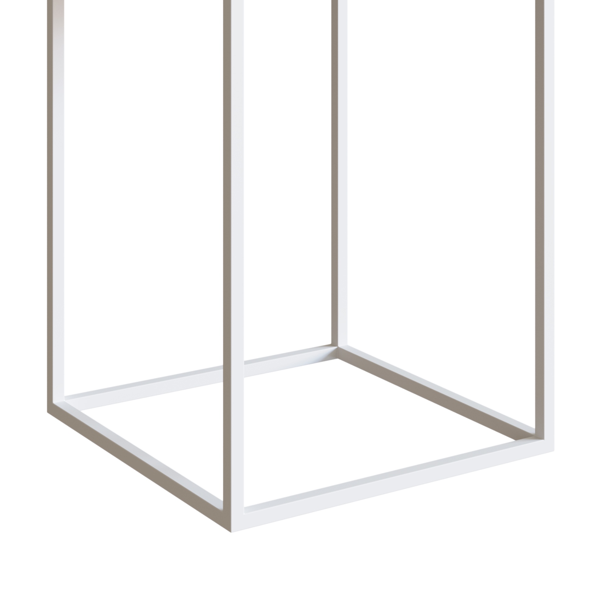 Mesa Lateral Color Blanco y Madera con Estructura Metálica de Acero MDP 