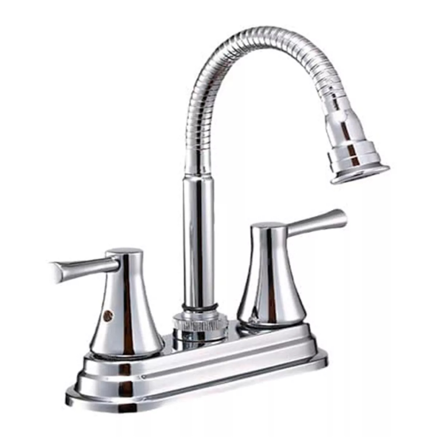 Llave Mezcladora Baño Lavabo Alfa Cuerpo De Latón Cromado Flexible Pato.