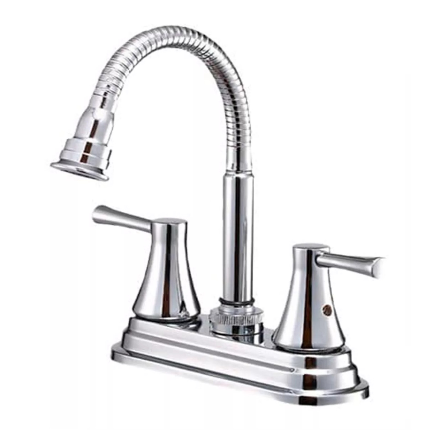 Llave Mezcladora Baño Lavabo Alfa Cuerpo De Latón Cromado Flexible Pato.