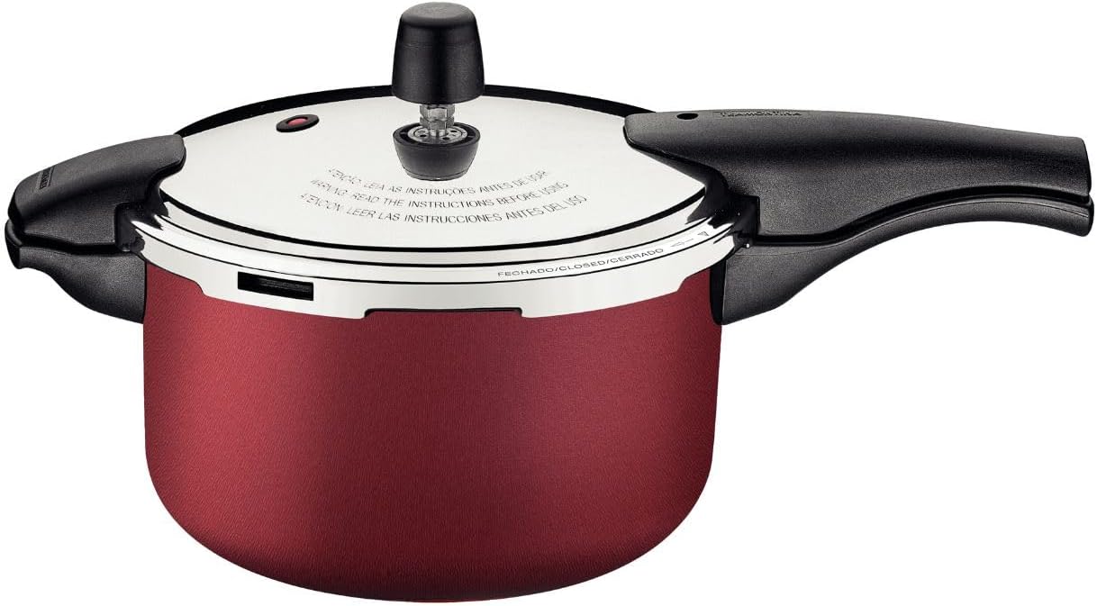 TRAMONTINA Olla de Presión Vancouver 6 L Antiadherente, Roja