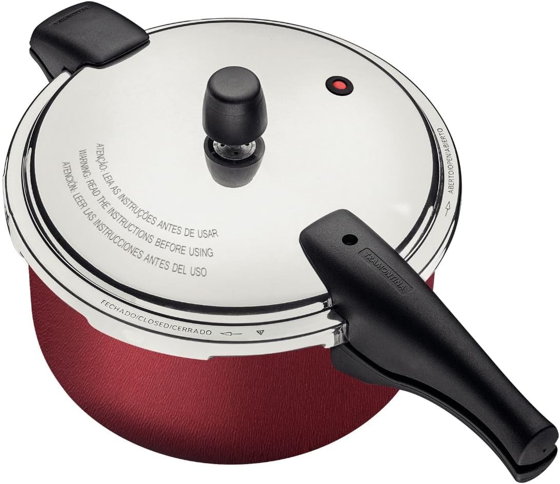 TRAMONTINA Olla de Presión Vancouver 6 L Antiadherente, Roja