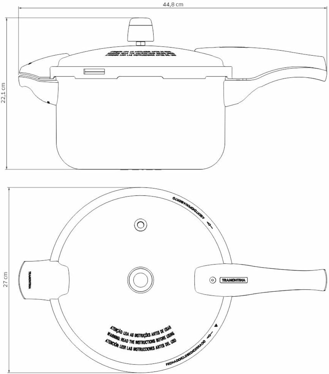 TRAMONTINA Olla de Presión Vancouver 6 L Antiadherente, Roja