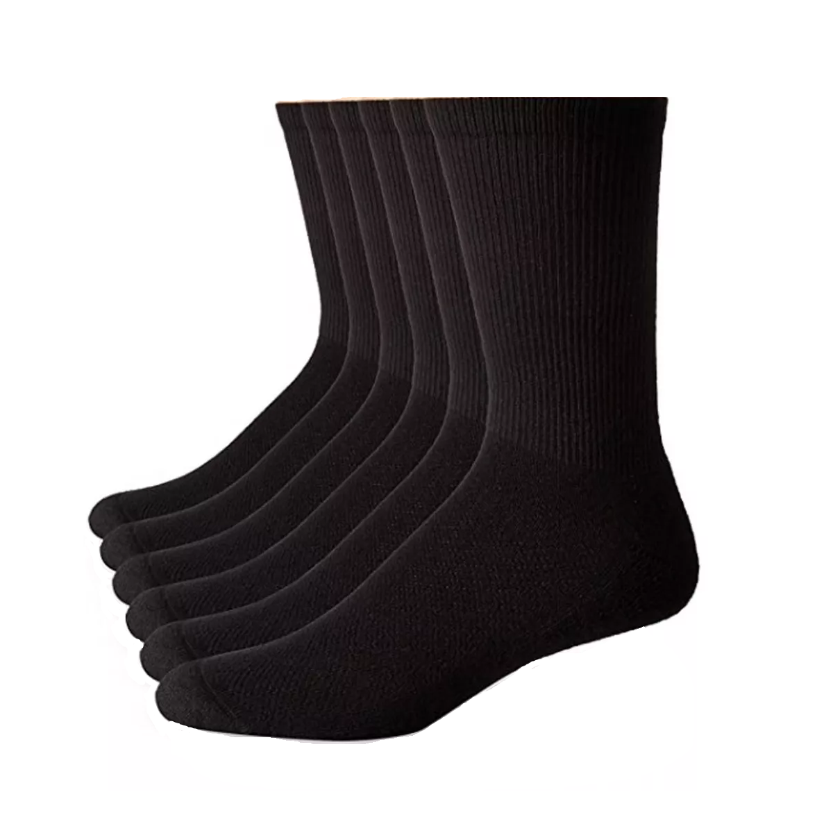 Calceta Deportiva Hombre Algodón 100% Paquete 12 Pares Negro