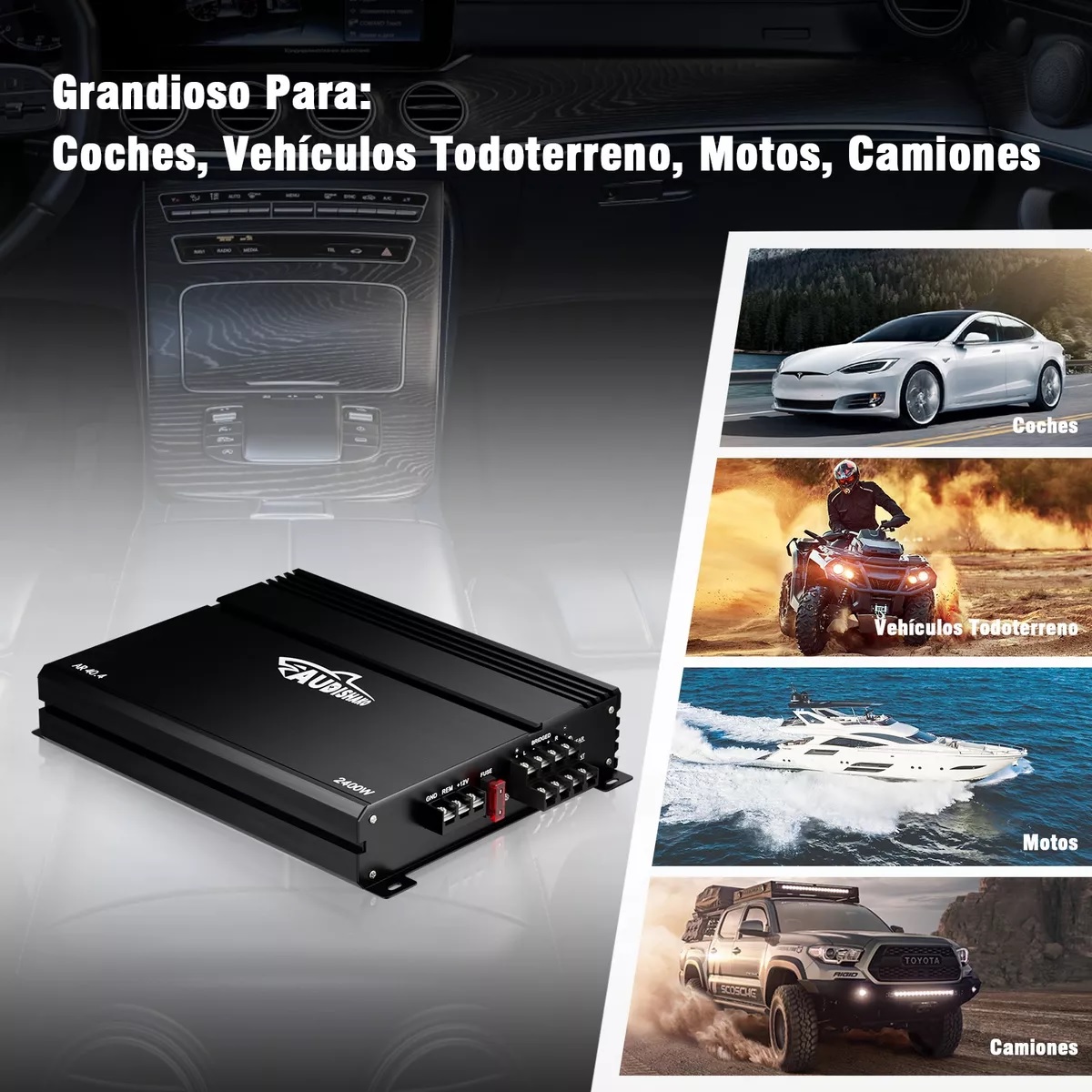 Amplificador De Audio Para Auto 4 Canales Audishako40.4