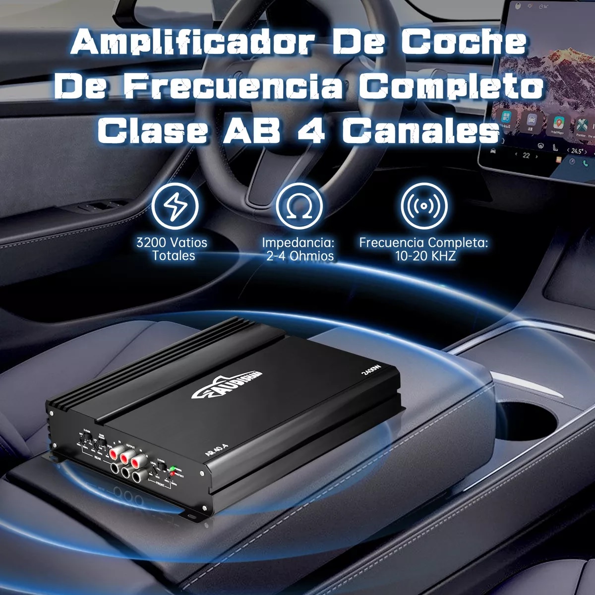 Amplificador De Audio Para Auto 4 Canales Audishako40.4