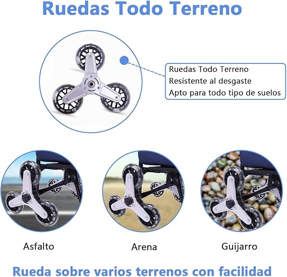 A Carrito de Compras con 6 Ruedas para Subir Escaleras 
