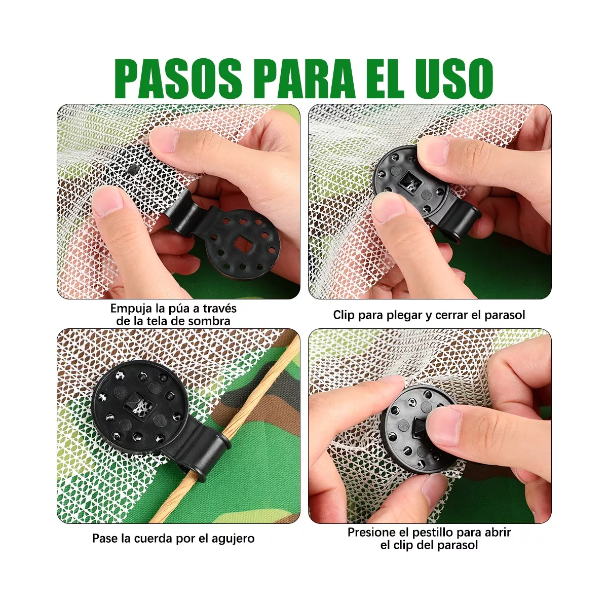 Set 100 Piezas Ojillo Para Malla Sombra Sujetador Plástico