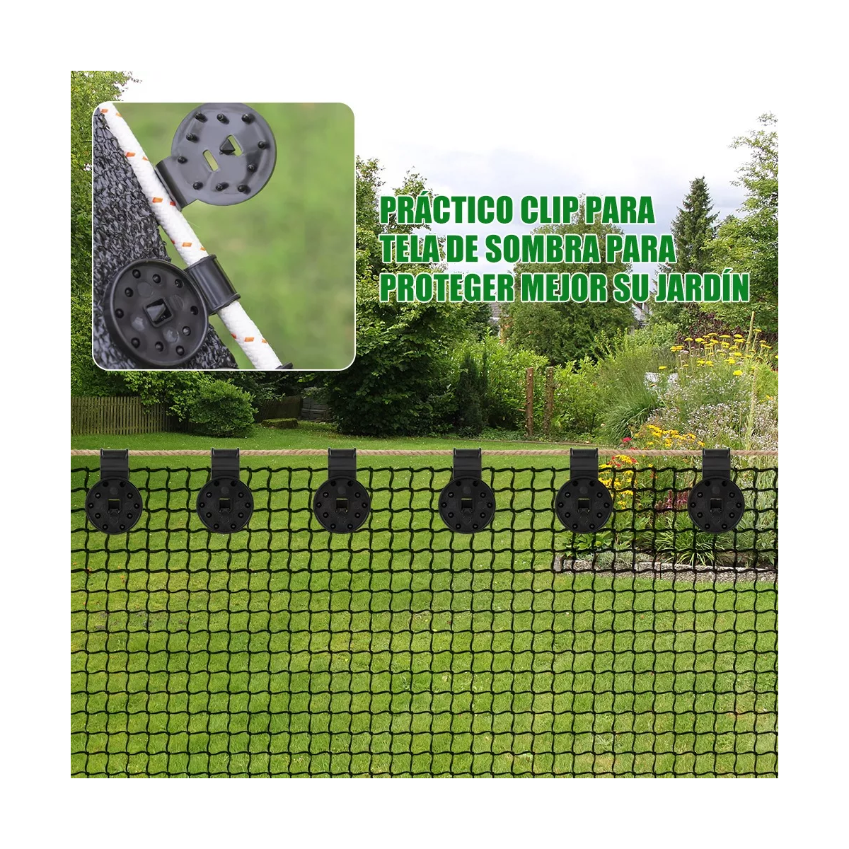 Set 100 Piezas Ojillo Para Malla Sombra Sujetador Plástico