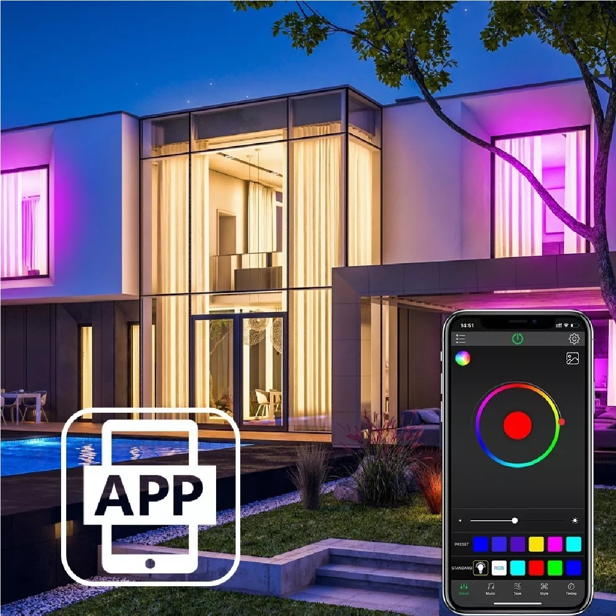 Tira De Luces Led Bluetooth 30m Rgb Luces Led Para Cuarto