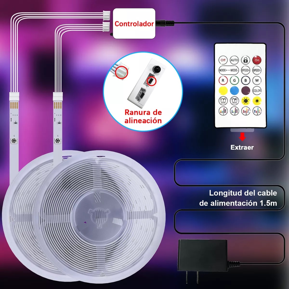 Tira De Luces Led Bluetooth 30m Rgb Luces Led Para Cuarto
