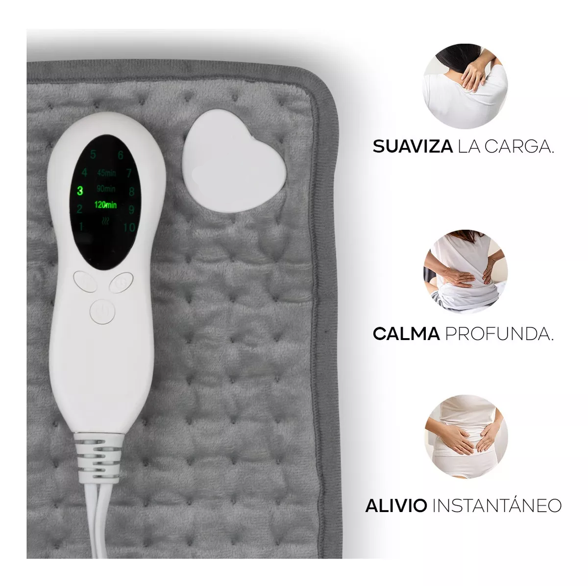 Almohadilla Térmica Cojín Eléctrico Para Rehabilitación Color Gris