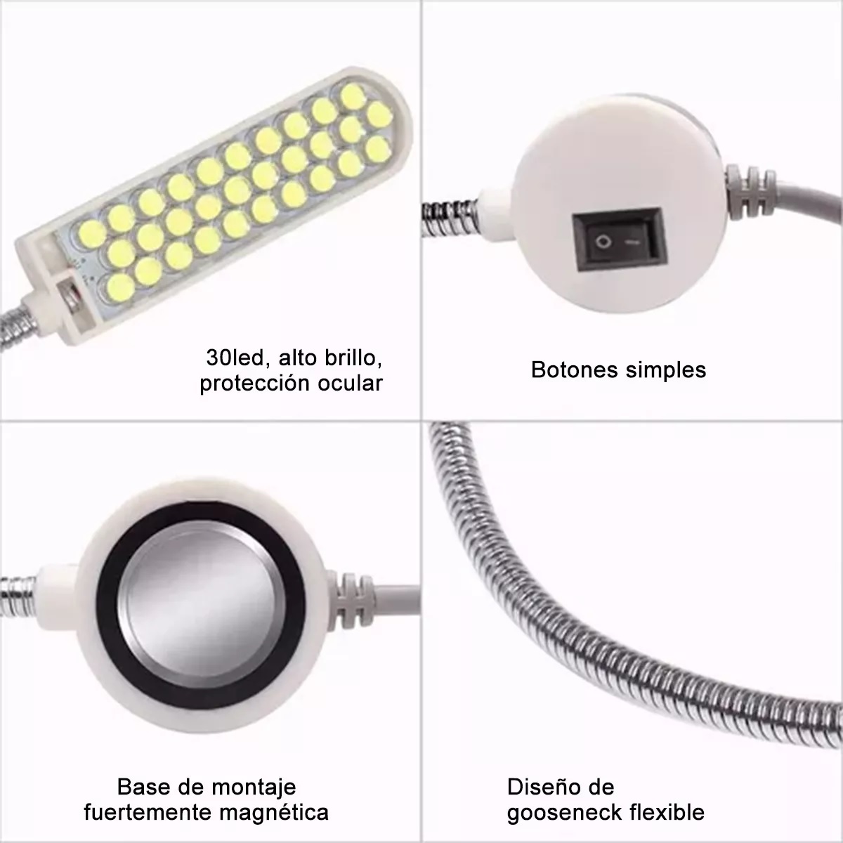 Par Lámpara De Luz Magnétic Para Maquina De Coser 2Pzas