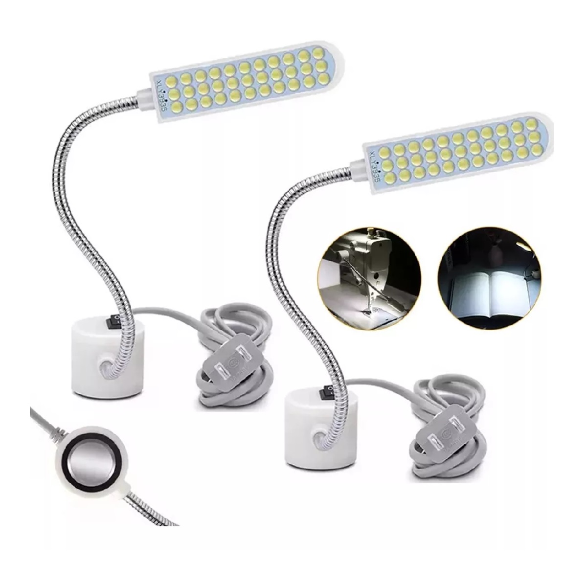 Par Lámpara De Luz Magnétic Para Maquina De Coser 2Pzas