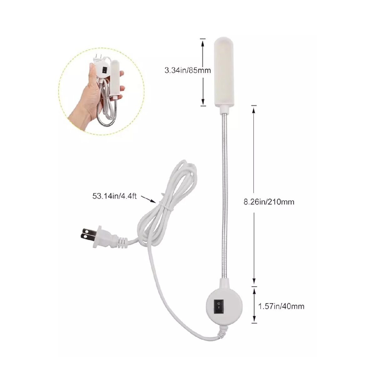 Par Lámpara De Luz Magnétic Para Maquina De Coser 2Pzas