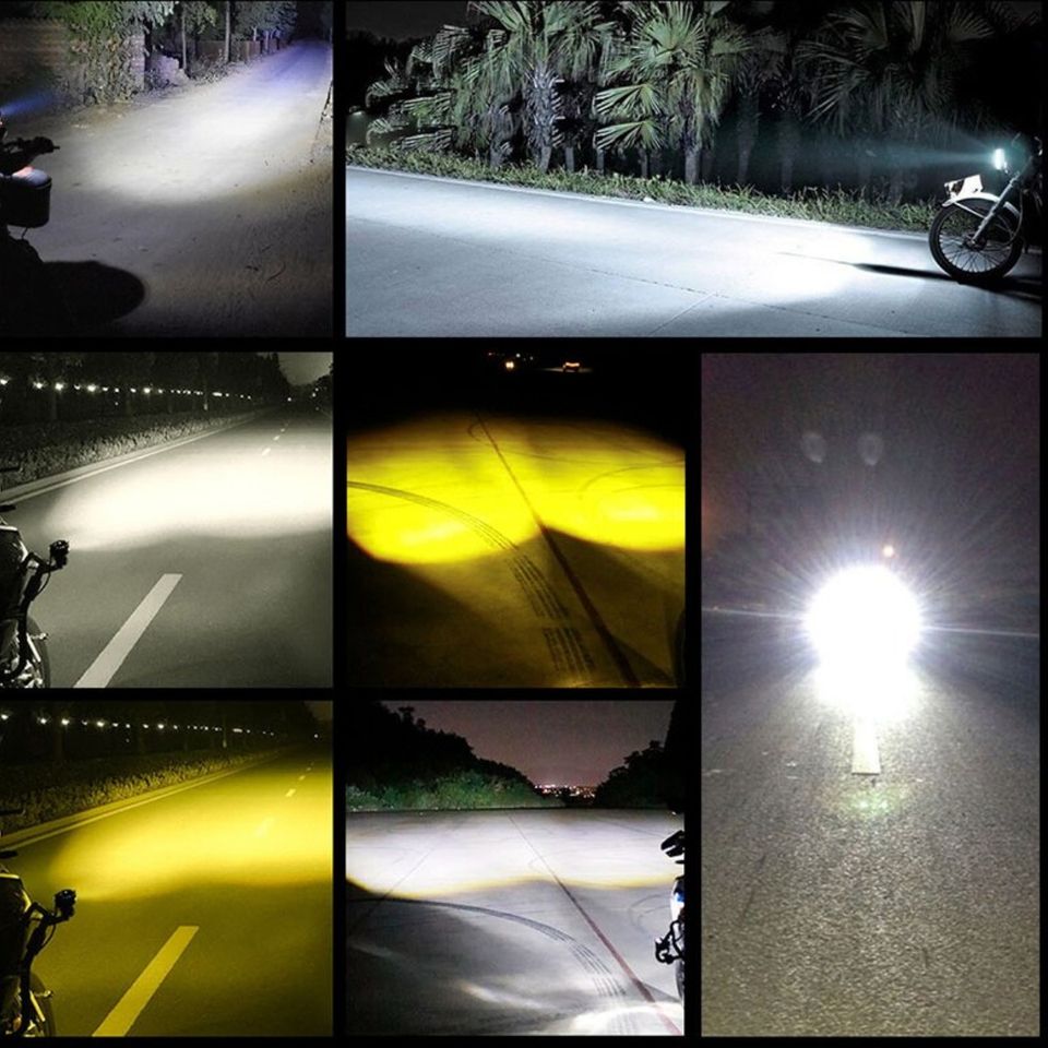 Faro auxiliar Mini luz motocicleta Color blanco lámpara foco antiniebla negro botón auto led metal.