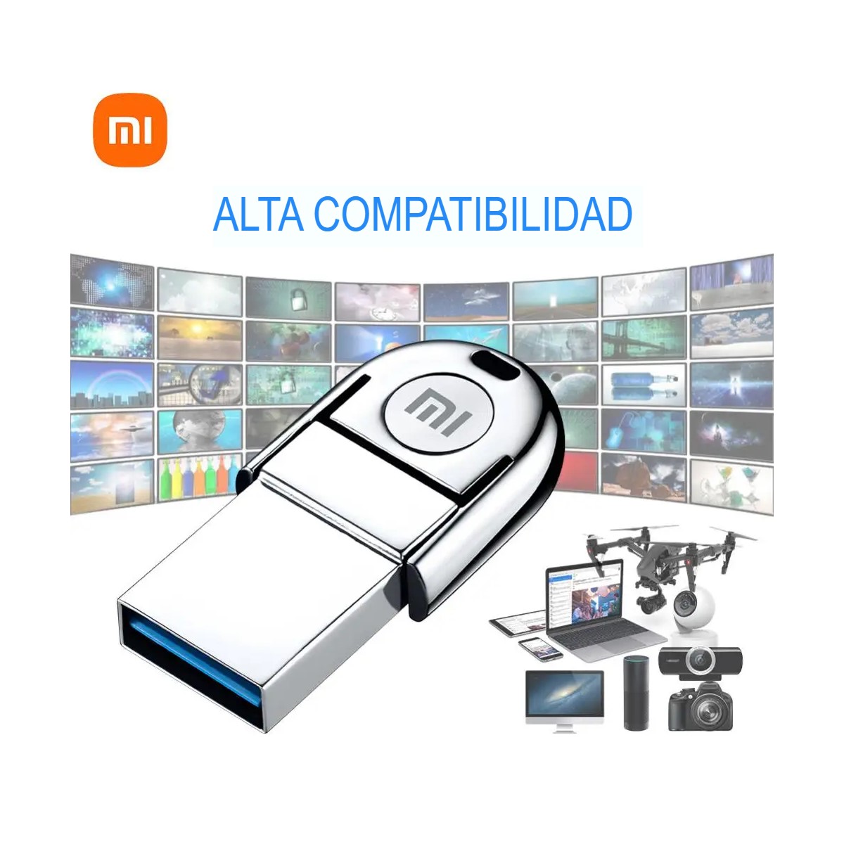 Memoria Xiaomi Pendrive 2 en 1 OTG USB-C Usb Metal 128GB Usb 3,0 Dual C datos pc cel teléfono