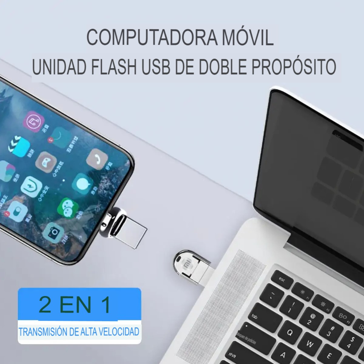 Memoria Xiaomi Pendrive 2 en 1 OTG USB-C Usb Metal 128GB Usb 3,0 Dual C datos pc cel teléfono
