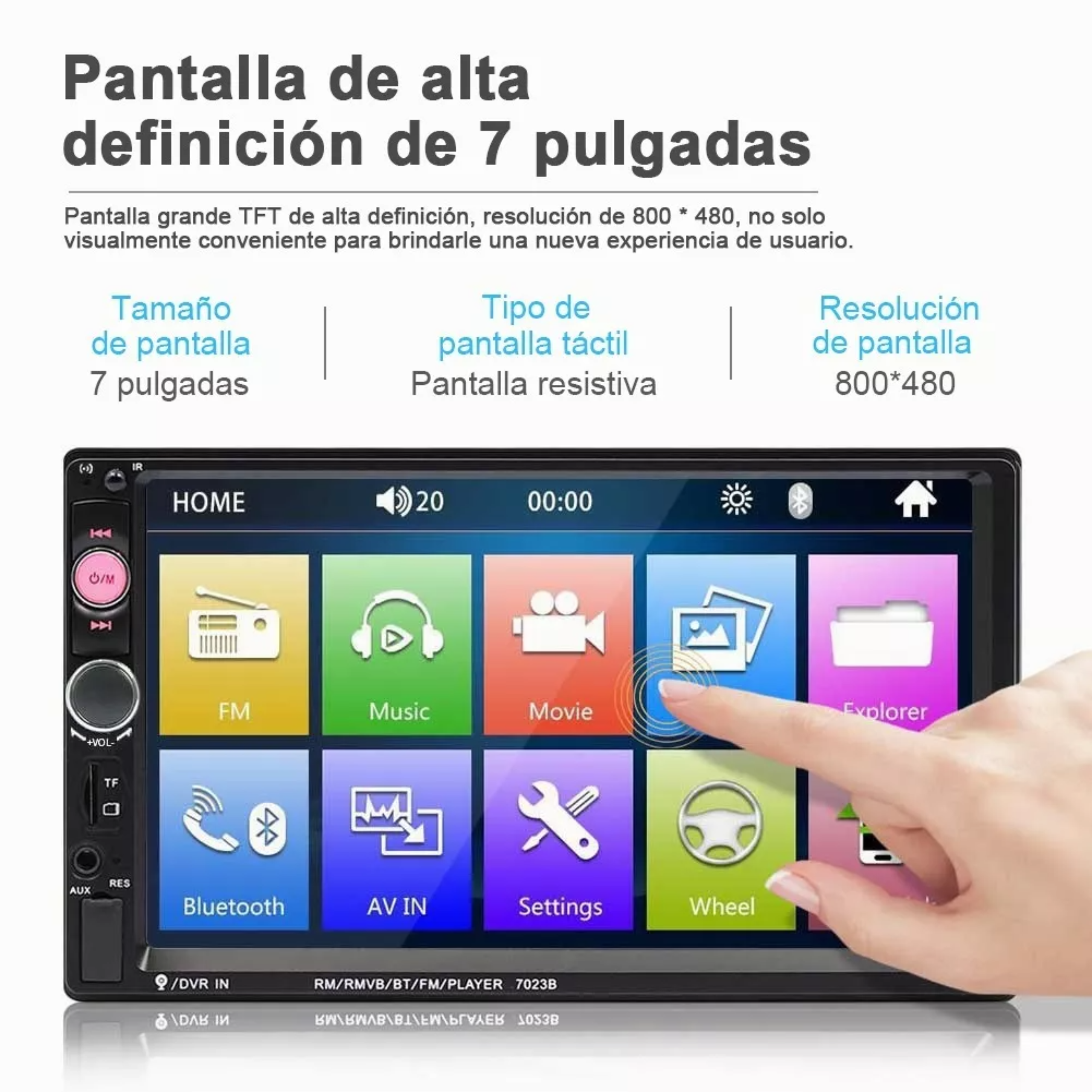 O F E  R T A  Autoestéreo Hivoz USB 7 Pulgadas Estéreo 2 Din Mirrorlink Pantalla Táctil Y Cámara