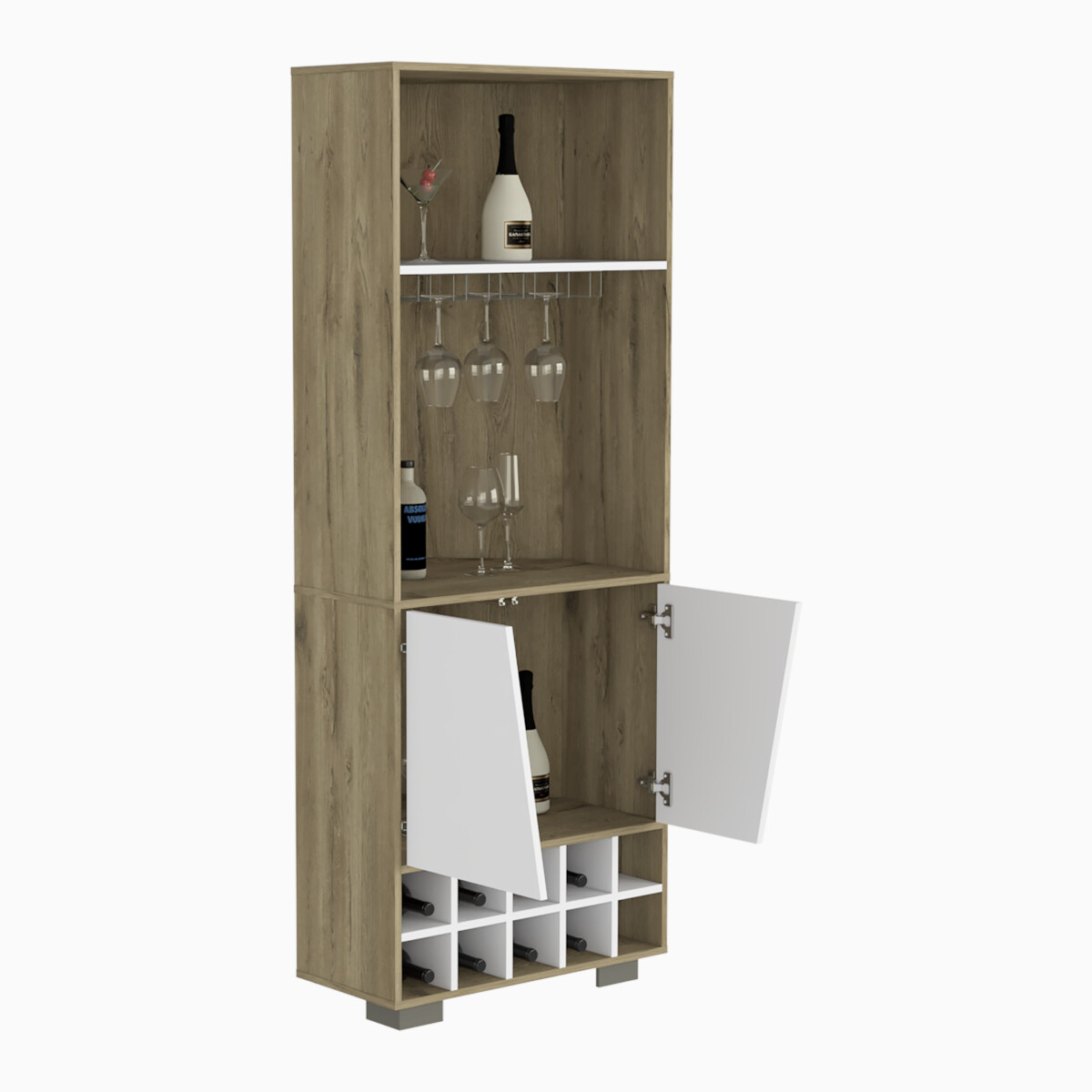 Mueble de Bar esquinero armable modelo Fraktal marca Deicsa