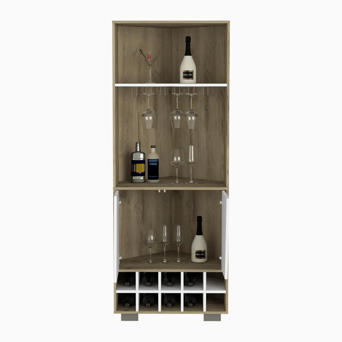 Mueble de Bar esquinero armable modelo Fraktal marca Deicsa