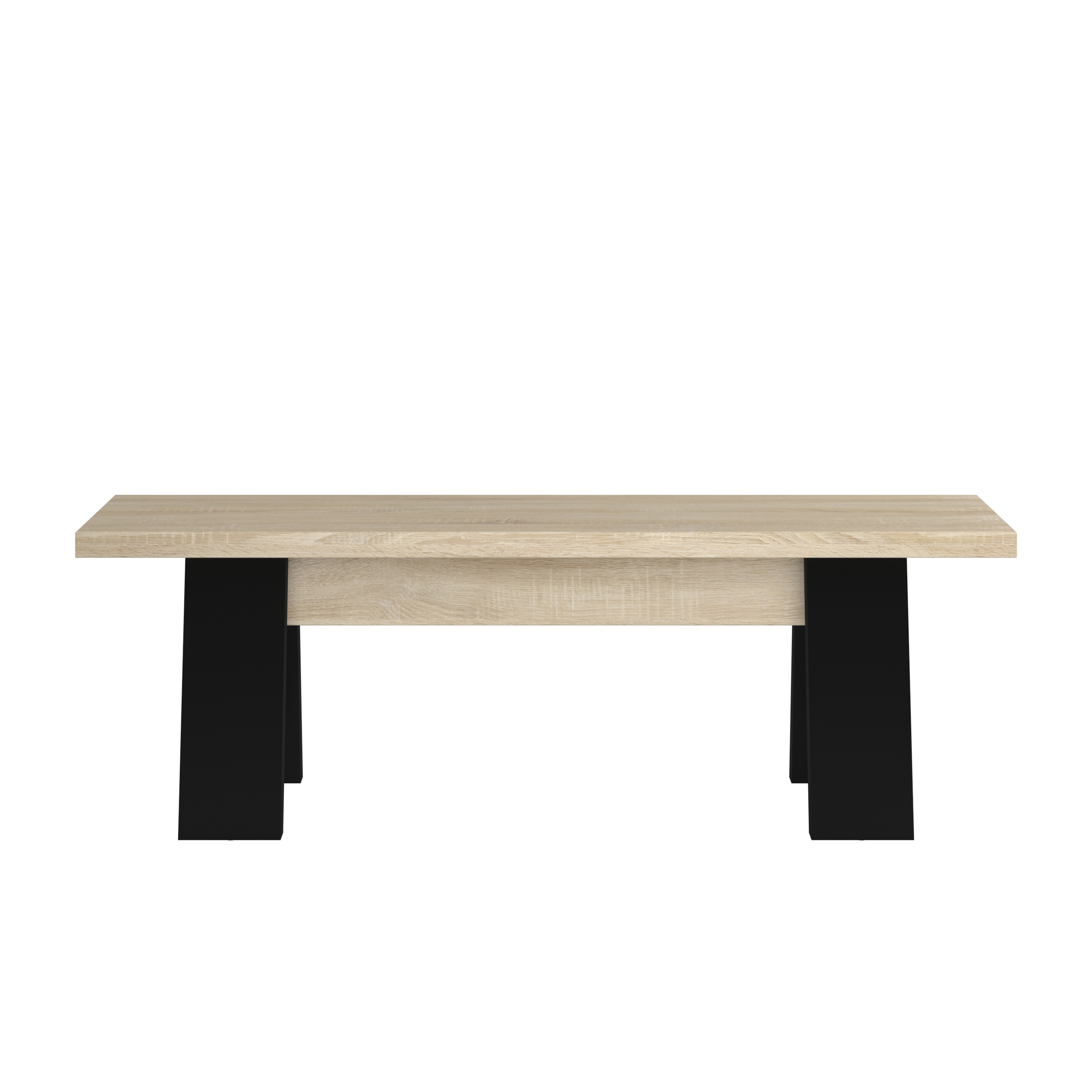 Banca de Comedor y Sala Color Negro y Roble. Estructura de Madera Industrial