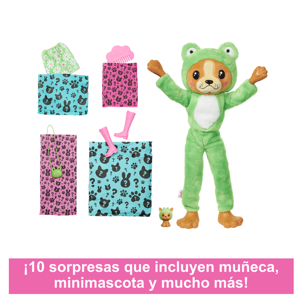 Muñeca Barbie Mattel Cutie  Reveal Rana/Oso