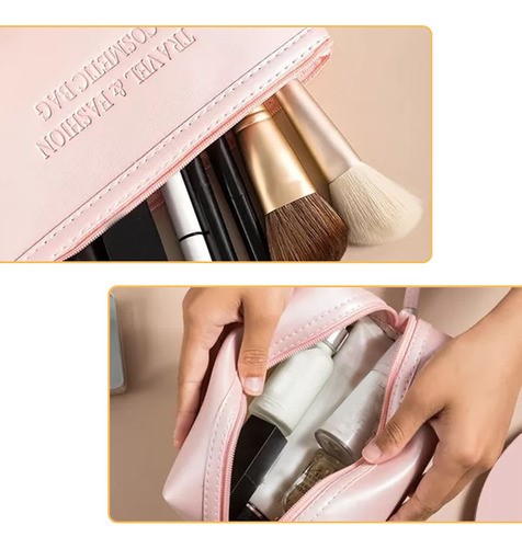 Estuches De Maquillaje Bolsa Cosmetiquera Set 3 Neceser rosa
