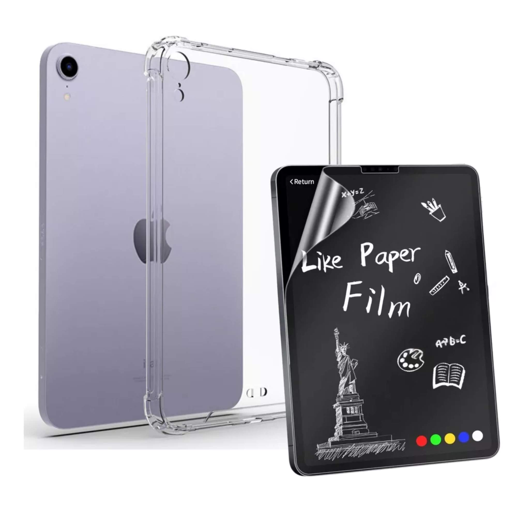 Kit Funda Case Transparente Uso Rudo + Mica Papel Para iPad mini 6 8.3