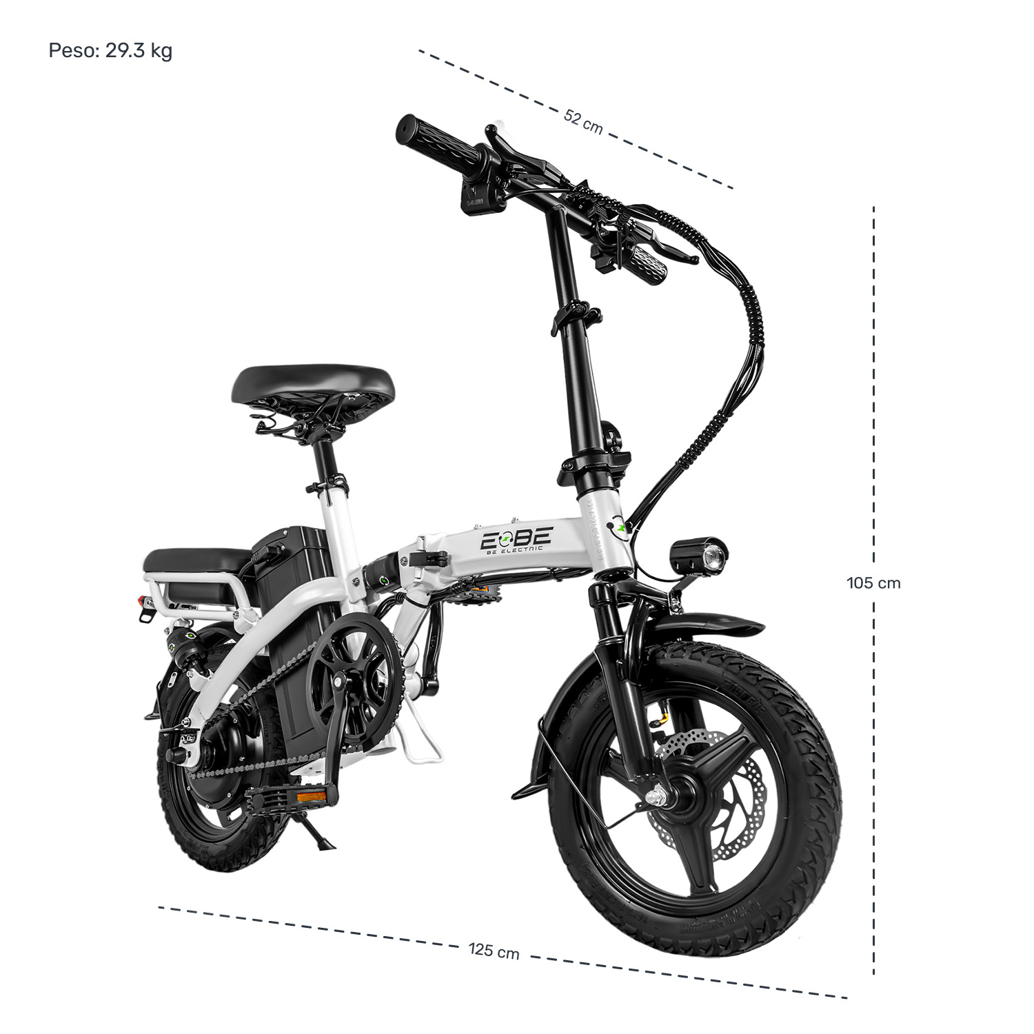 Bicicleta Electrica Plegable E-be E-flex Curve 750w 35km/h