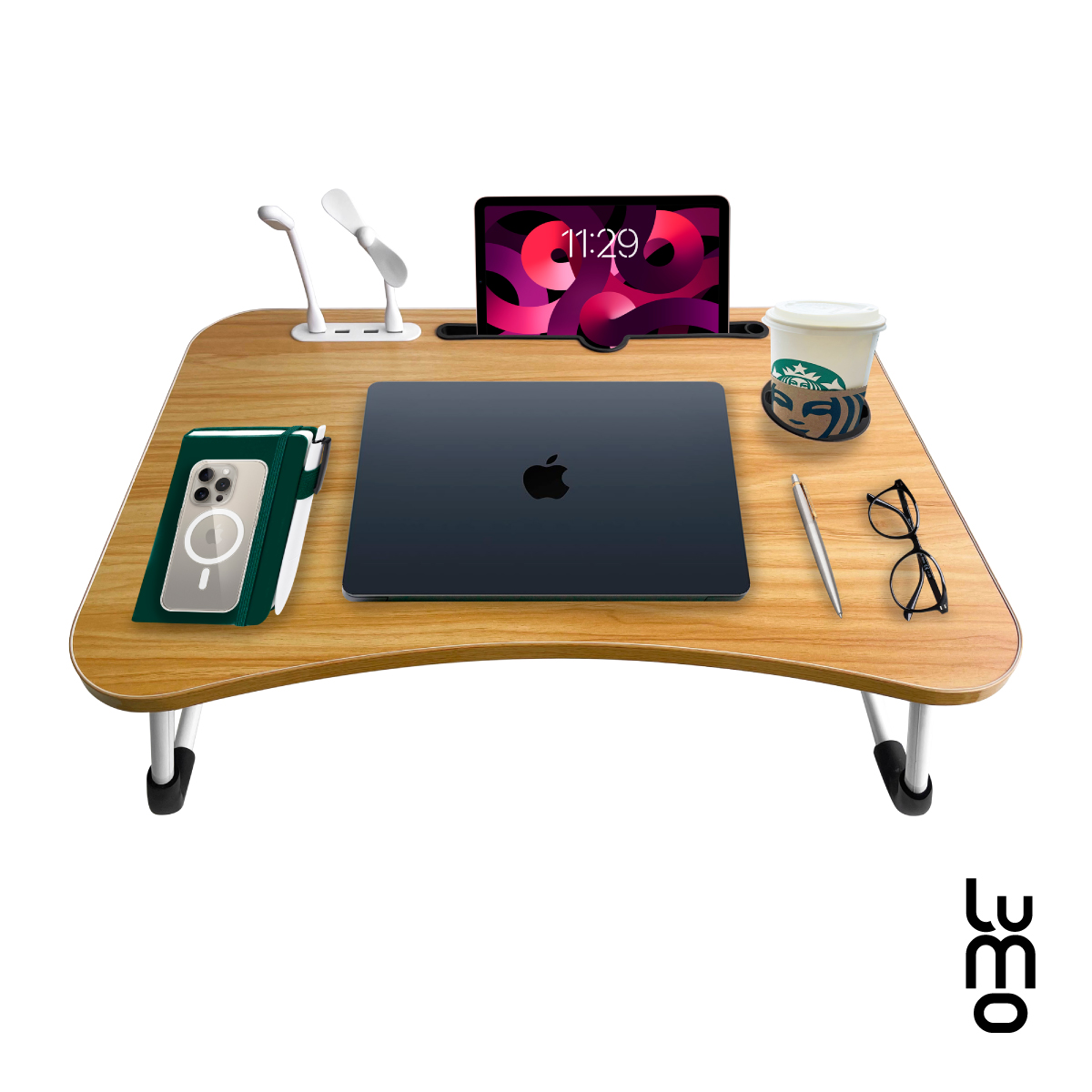 Mesa Plegable para Laptop Cama Con Lampara y ventilador