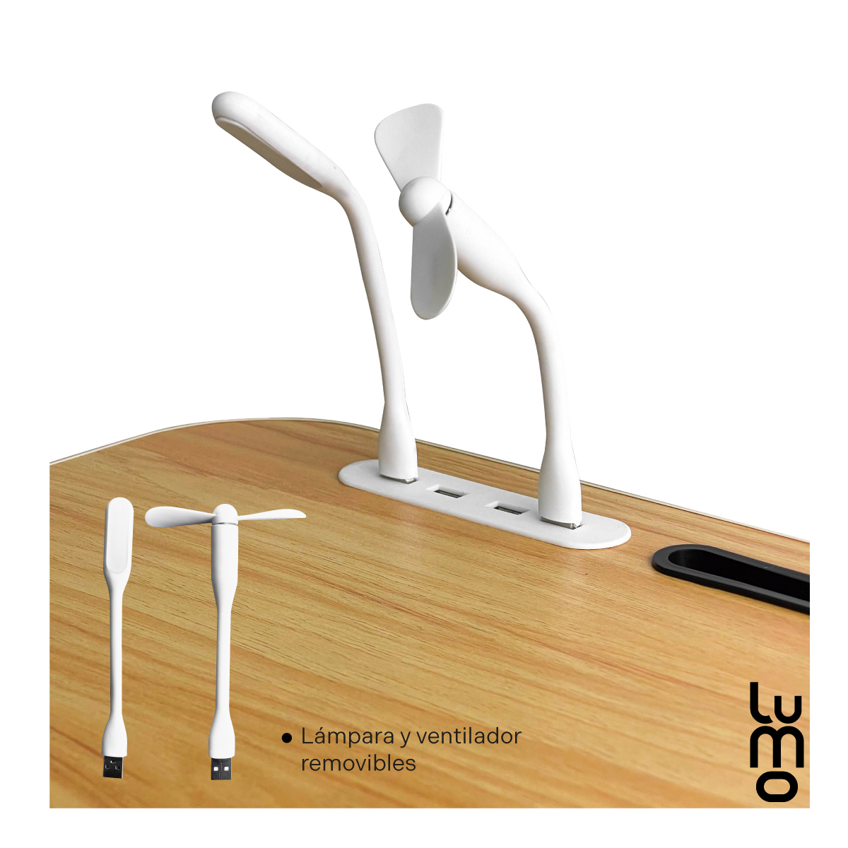 Mesa Plegable para Laptop Cama Con Lampara y ventilador