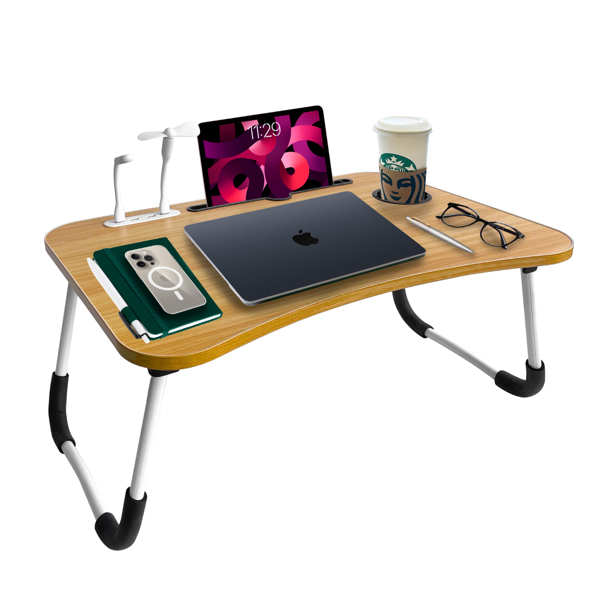 Mesa Plegable para Laptop Cama Con Lampara y ventilador