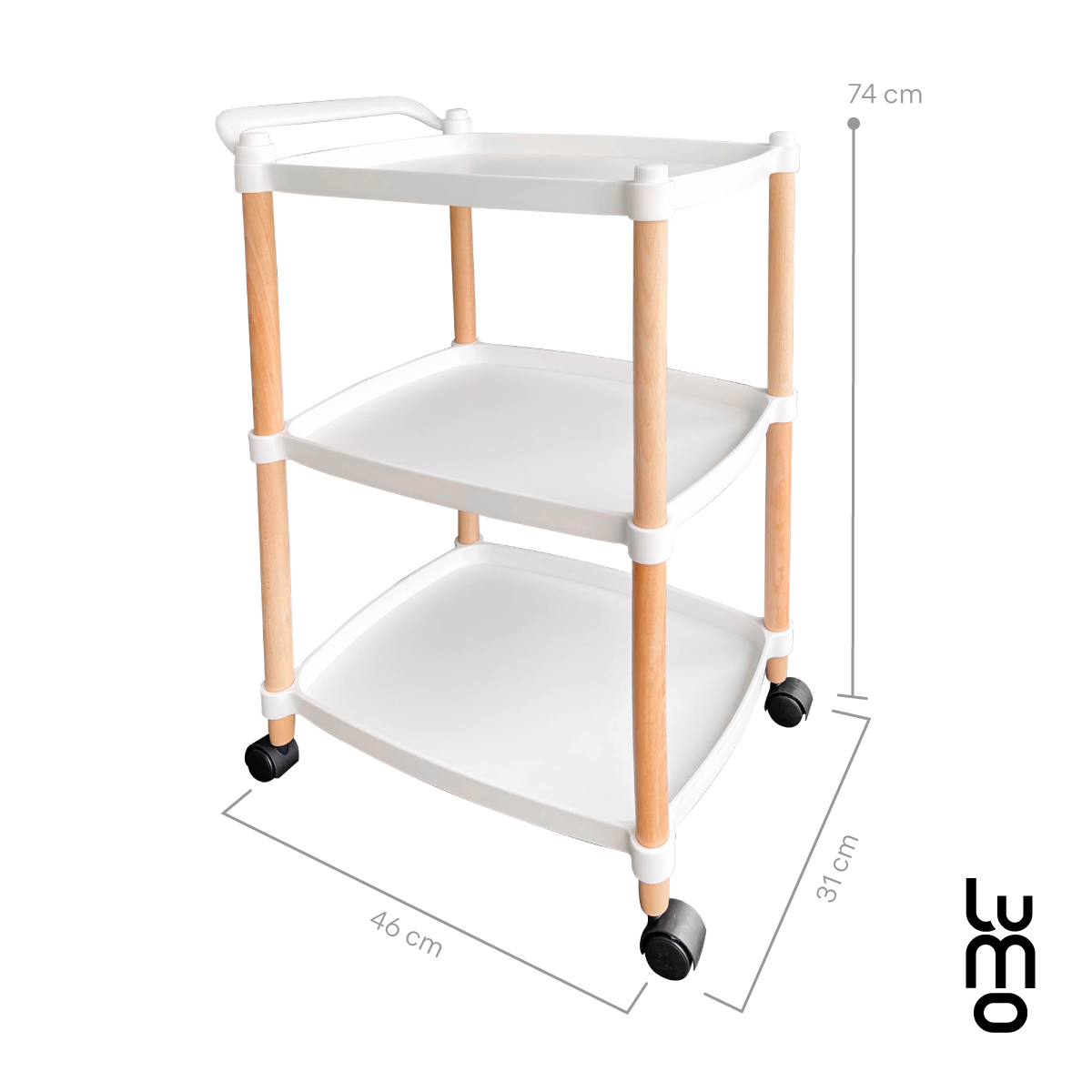 Carrito Mesa de Servicio Auxiliar de Bar 3 Niveles Tipo Eams.